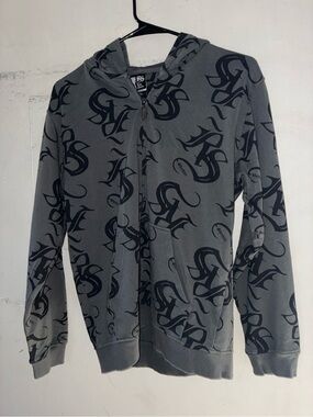 Ryan Sheckler Y2K Skate Full Zip Hoodie Youth XL 16/18 Gray Graphic